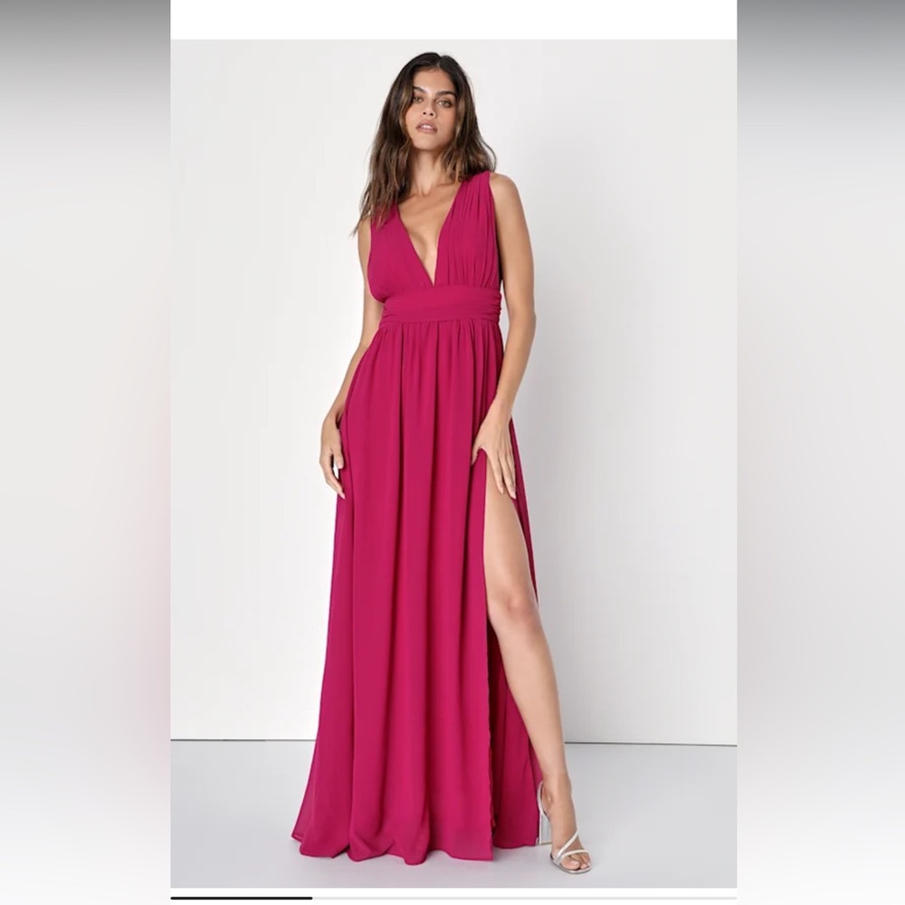 NWT Lulus Heavenly Hues Magenta Maxi Dress